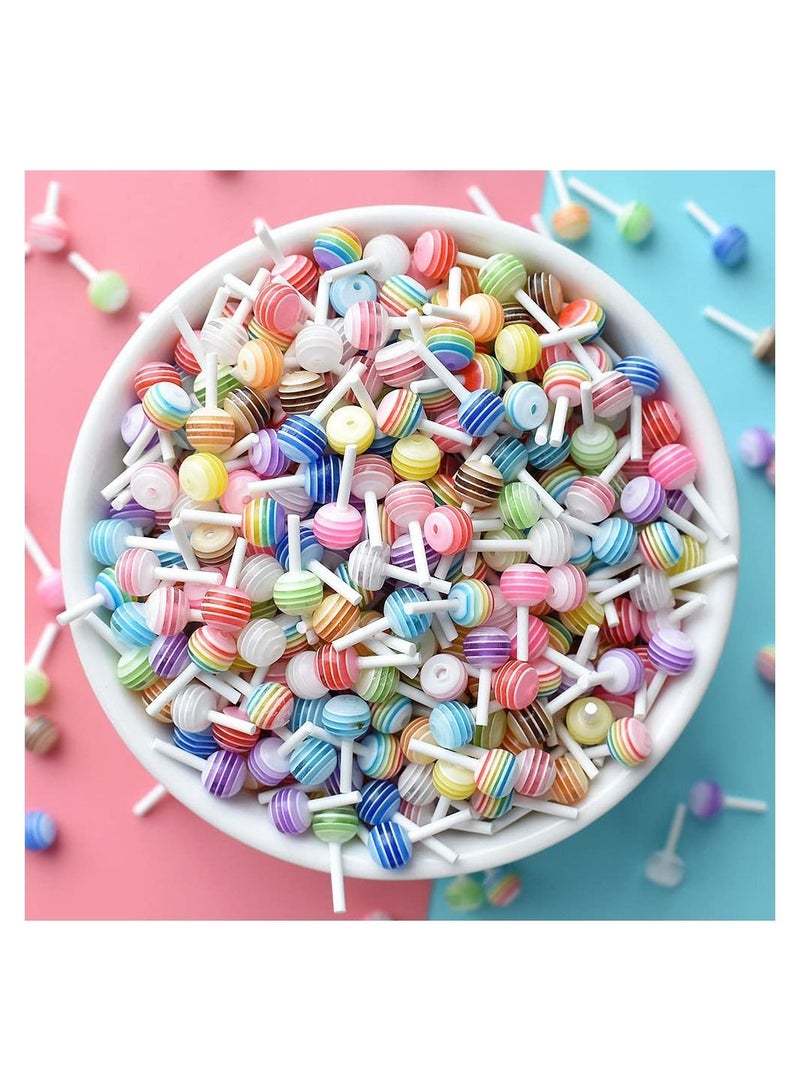 100Pcs Cute 3D Lollipop Candy Mini Nail Art Decorations DIY Accessories charm Cartoon Manicure Supplies Random Color