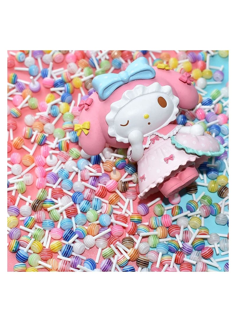 100Pcs Cute 3D Lollipop Candy Mini Nail Art Decorations DIY Accessories charm Cartoon Manicure Supplies Random Color