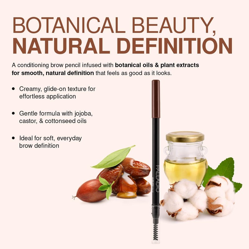 Palladio Brow Pencil & Brush for Eyebrows, Auburn - Image 3