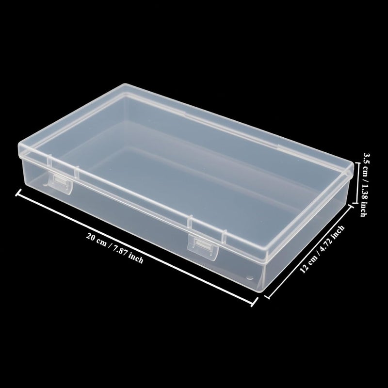 Thintinick 4 Pack Rectangular Clear Plastic Storage Containers Box with Hinged Lid for Beads and Other Small Craft Items (7.87 x 4.72 x 1.38 inch) - Image 2