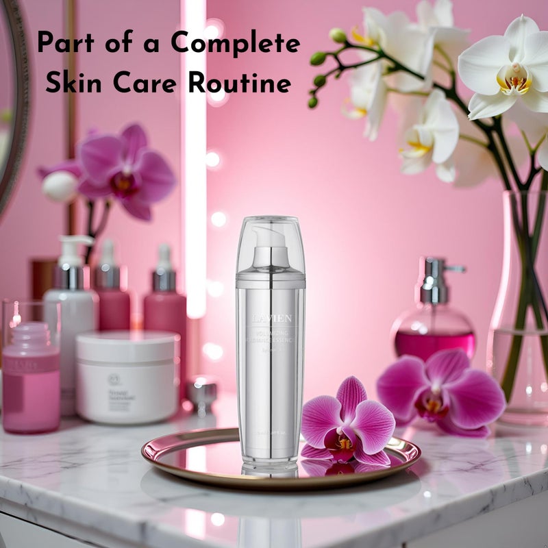 Lavien Volumizing Radiance Essence (Pink) - Facial Serum Bubble Essence, Skin Elasticity and Moisturizer - Hydrolyzed Collagen and Niacinamide - 1.69 Fl Oz (50ml) Bottle - Image 5