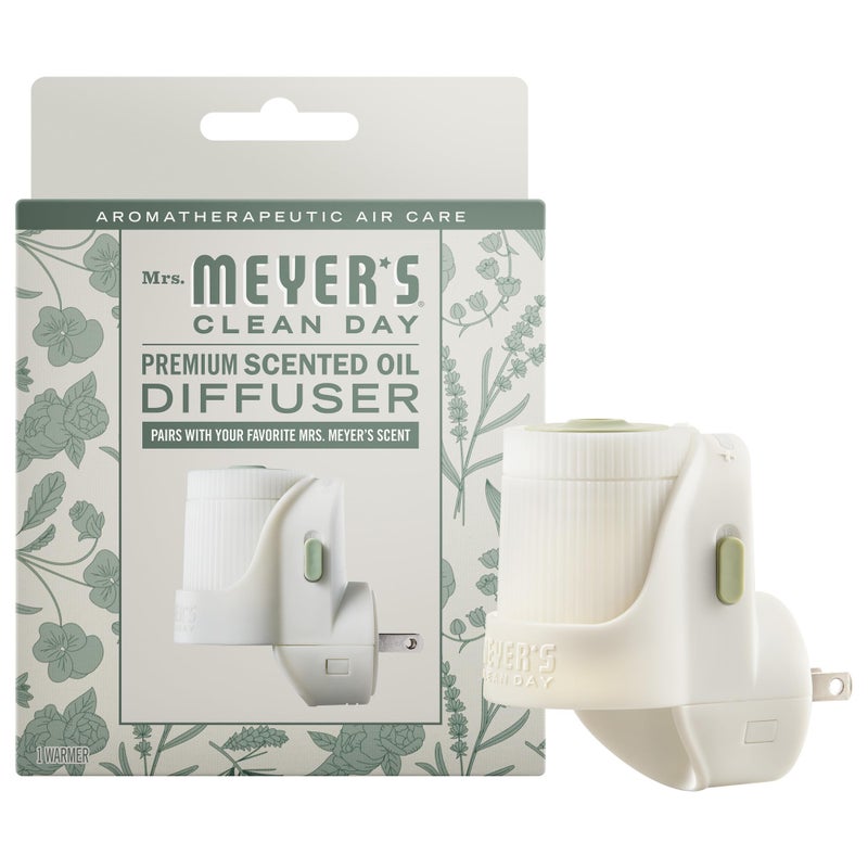 MRS. MEYER'S Clean Day Premium Scented Oil Diffuser, Wall Plug in Air Freshener, Aromatherapeutic Home Scent Device, Automatic Shut-Off and Adjustable Scent Control, Refills Sold Separately - Image 1