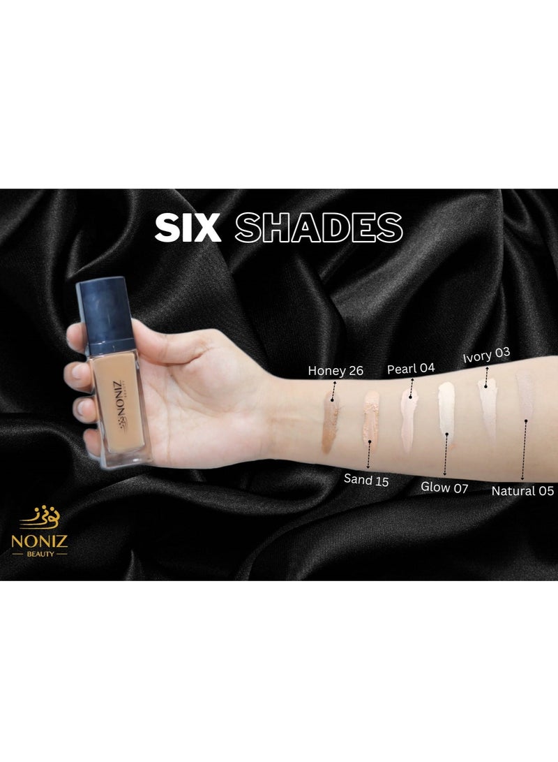 Noniz Beauty Flawless Face Makeup - Waterproof Liquid Foundation- Medium to Full Coverage-Matte Finishing Makeup Look - Oil Absorbing - Vegan Formula- Cruelty-Free Makeup 40 ml - Image 2