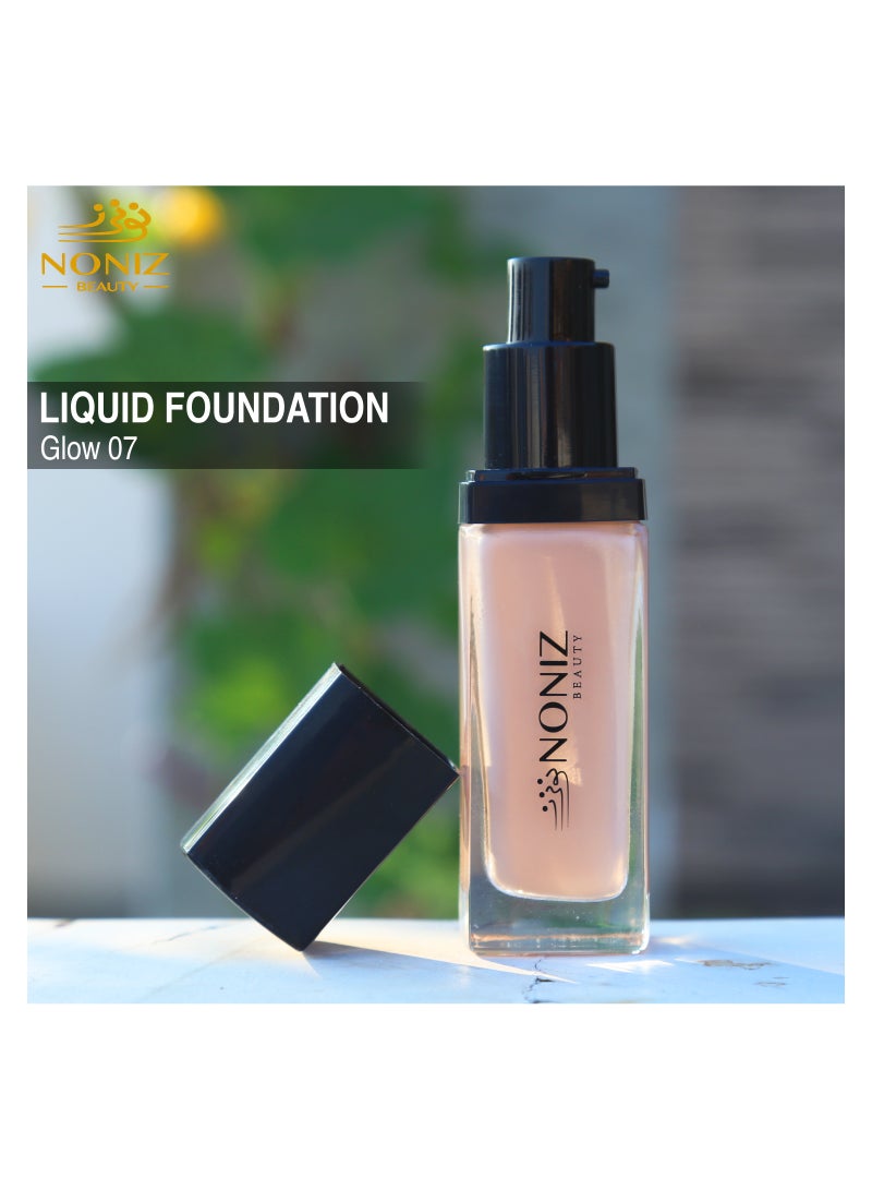 Noniz Beauty Flawless Face Makeup - Waterproof Liquid Foundation- Medium to Full Coverage-Matte Finishing Makeup Look - Oil Absorbing - Vegan Formula- Cruelty-Free Makeup 40 ml - Image 5