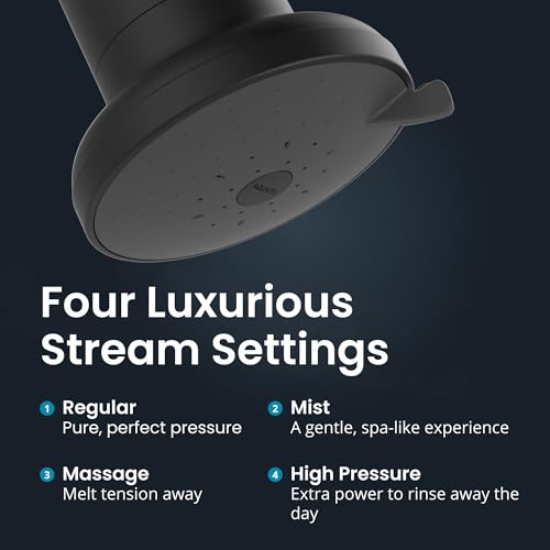 AQUA TRU AquaTru Shower - High Pressure Shower Filter Removes Impurities from Hard Water to Support Healthy Skin, Scalp, Hair, Reduce Breakage, and Enhance Your Beauty and Self-Care Routine (Matte Black) - Image 4