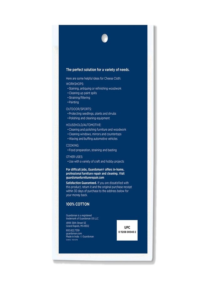 Guardsman Multi-Purpose Cheese Cloth for Painting, Staining, Polishing, Straining, Cooking, Crafts and More, 100% Cotton - Image 2