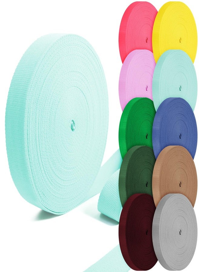 Grosun Cotton Webbing 1 inch 1.5 inch 2 inch Webbing Tote Strap Canvas Straps for Bags, 10 25 50 3.3 Yards Cotton Polyester Webbing (Light Blue, 1 Inch x 10 Yards) - Image 1