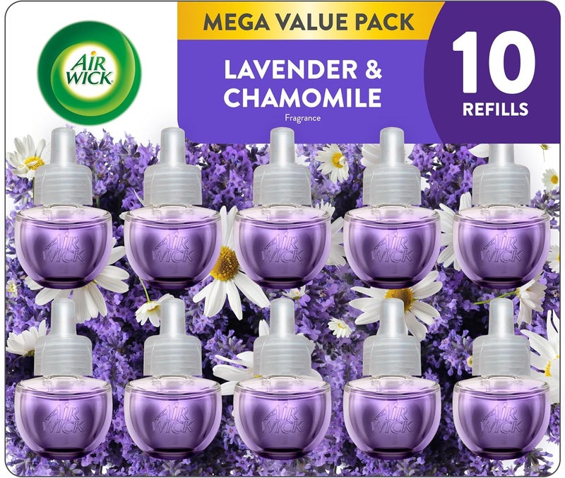 Air Wick Plug in Scented Oil Refill, 10ct, Lavender & Chamomile, Air Freshener, Essential Oils, Eco Friendly - Image 1