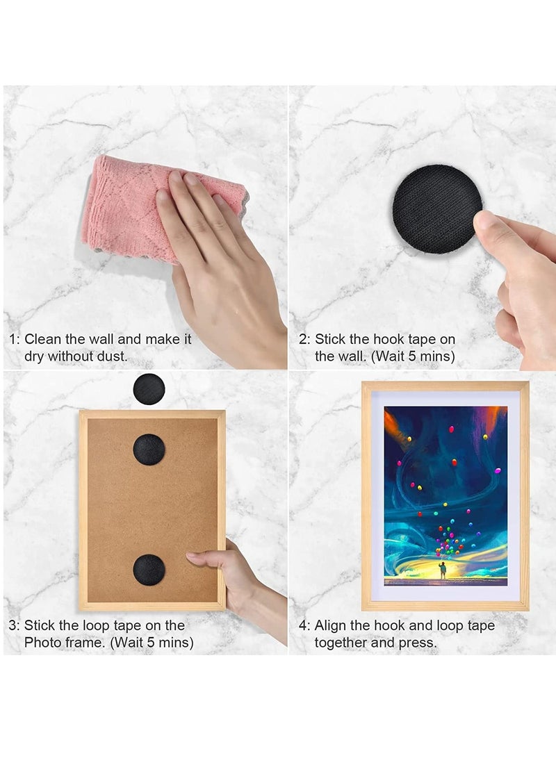 Self Adhesive Dots Tapes Sticky Back Coins Dots with Hook and Loop Velcro Round Pads 20mm Diameter Strong Waterproof Round Dot Dots with Adhesive for Home Office School 150 Pairs Black - Image 5