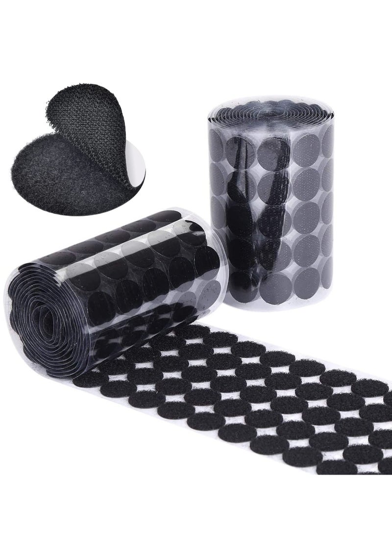 Self Adhesive Dots Tapes Sticky Back Coins Dots with Hook and Loop Velcro Round Pads 20mm Diameter Strong Waterproof Round Dot Dots with Adhesive for Home Office School 150 Pairs Black - Image 1