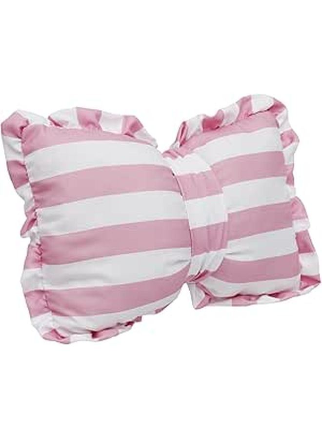 Pink Striped Bow Pillow Throw Pillow Soft Comfortable Decor For Bedroom Sofa - Image 1