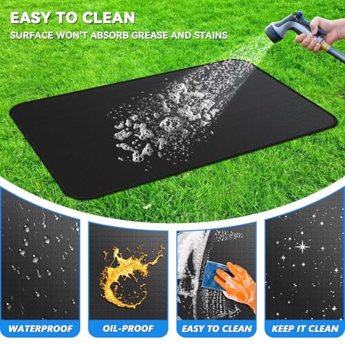 GRIBUDDY Large 75 x 40 inch Under Grill Mats for Outdoor Grill, Double-Sided Fireproof Deck Patio Protector Mat, Waterproof Oil-Proof BBQ Floor Pad Indoor Fire Pit Fireplace Mat - Image 5