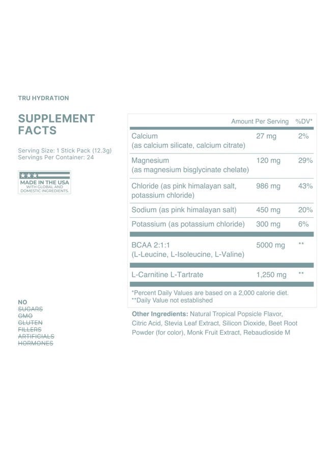 TRU Supplements BCAA - Tropical Popsicle - 30 Servings - Image 2