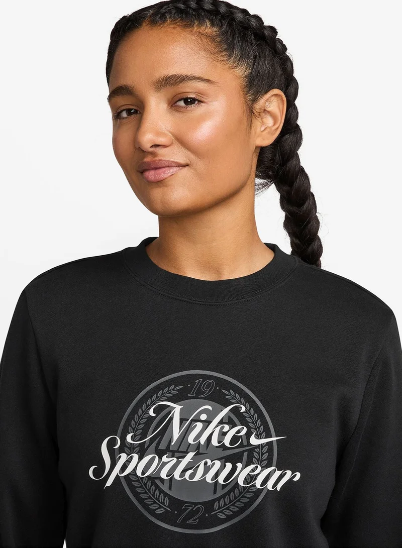 Nike  Nsw Club Fleece Graphics Sweatshirt for Women | Best Price UAE