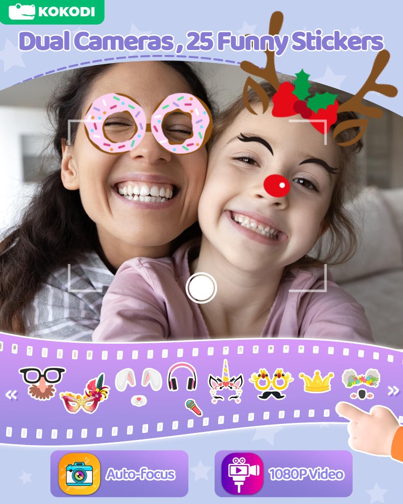 Kokodi Kids Smart Phone Toys Gifts Birthday Homes Unicorn Toddler Play Play For Girls 3-10 HD HD Phone For Kids Travel Preshool Learn - Image 5
