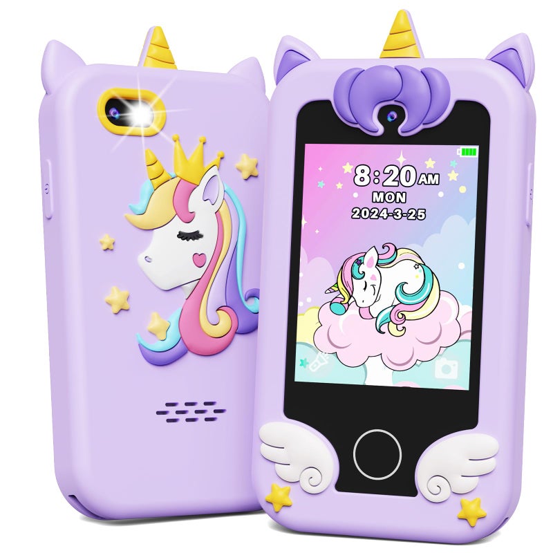 Kokodi Kids Smart Phone Toys Gifts Birthday Homes Unicorn Toddler Play Play For Girls 3-10 HD HD Phone For Kids Travel Preshool Learn - Image 1