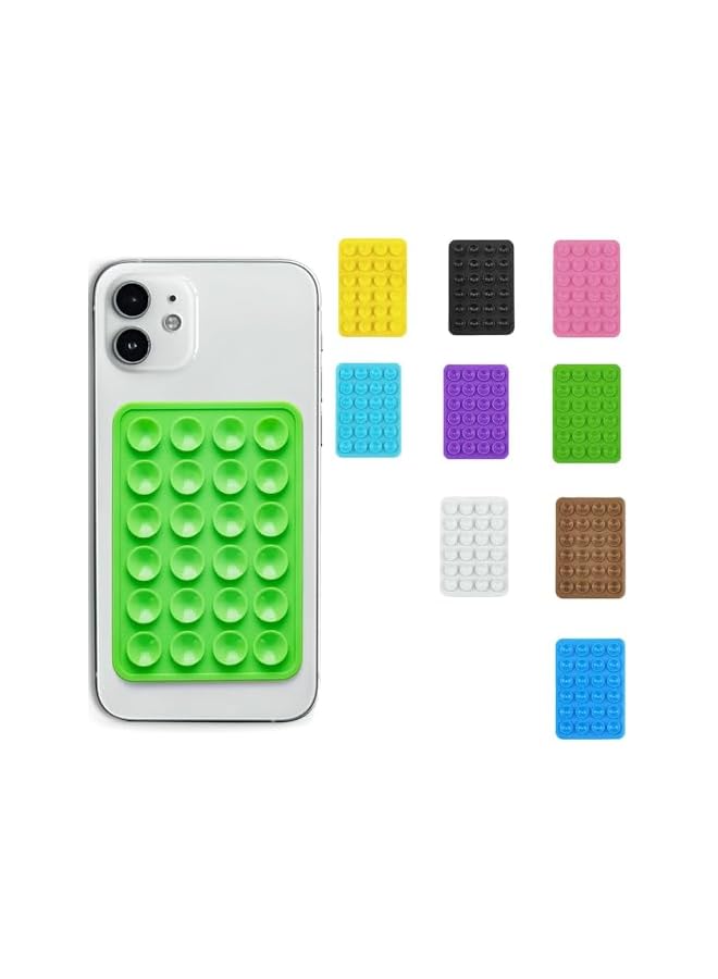 PROMASS Silicone Suction Phone Case Mount 9Pcs, Sticky Phone grip, Silicone Suction Phone Sticky grip, Hands-Free - Image 1