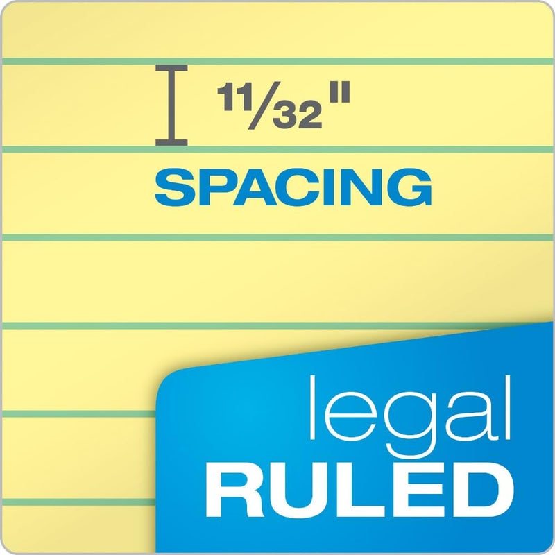 TOPS The Legal Pad Writing Pads, 8-1/2" x 11-3/4", Canary Paper, Legal Rule, 50 Sheets, 12 Pack (7531) - Image 3