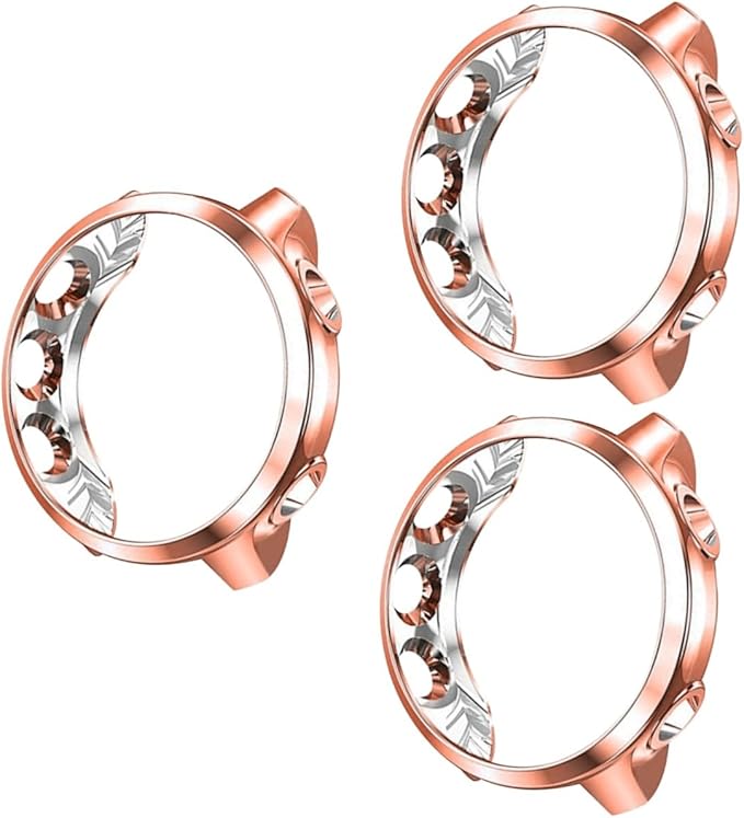Rose Gold Smartwatch Case Cover 5X5 cm Protective Frame 3 Pack - Image 1