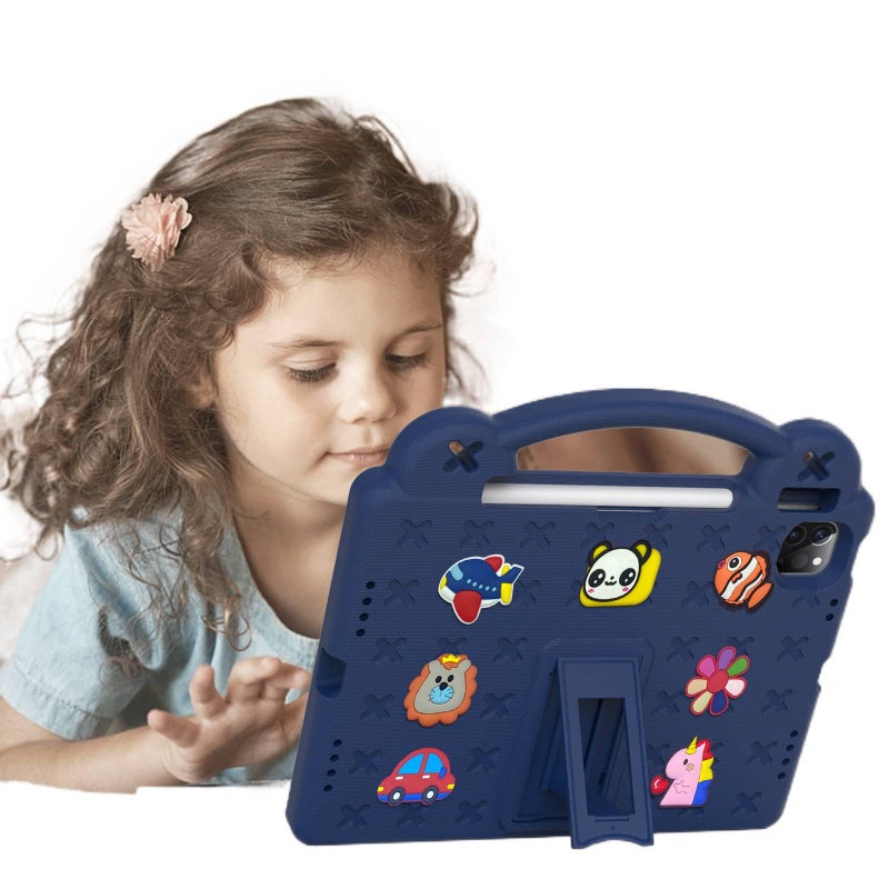 DGG Blue Shockproof iPad Case Compatible with Multiple iPad Models with Pencil Holder - Image 2