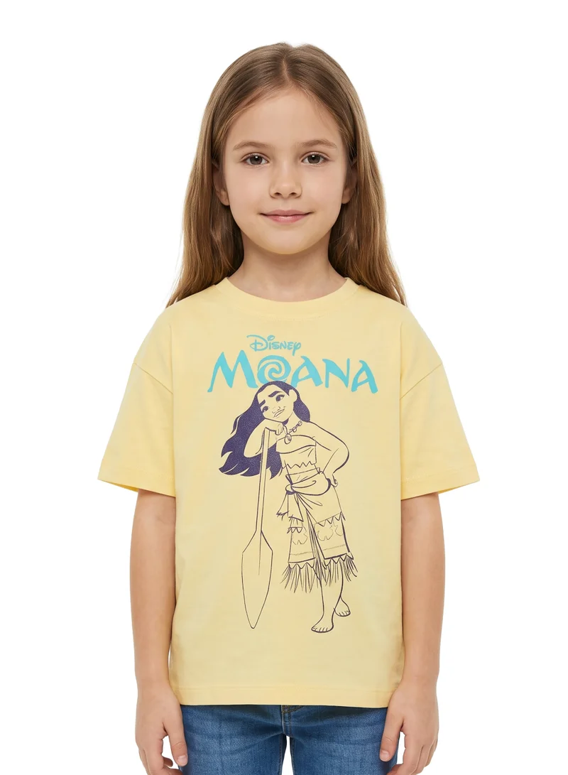 Disney Moana Toddler Girls’ Oversized Drop Shoulder T-Shirt – Cute Casual Relaxed Fit Tee