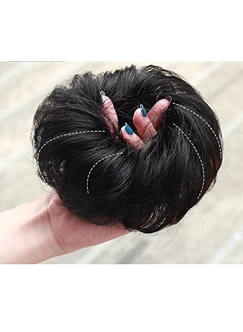 Estelle Messy Hair Bun Scrunchie with Elastic Rubber Band Ponytail Hair Extensions Updo Chignon Donut Ponytail Hairpiece Synthetic Tousled Hair for Women (Color #27H33) - Image 4