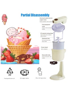 Generic Ice Cream Machine Small Children's,Sorbet Ice Cream Makers for Home,Simple One Push Operation Soft Serve ice Cream Mixture Machine for DIY Kitchen Fast  - Image 2