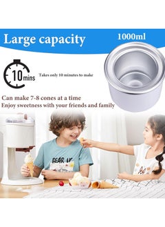 Generic Ice Cream Machine Small Children's,Sorbet Ice Cream Makers for Home,Simple One Push Operation Soft Serve ice Cream Mixture Machine for DIY Kitchen Fast  - Image 3