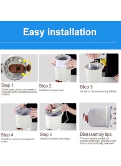 Generic Ice Cream Machine Small Children's,Sorbet Ice Cream Makers for Home,Simple One Push Operation Soft Serve ice Cream Mixture Machine for DIY Kitchen Fast  - Image 4
