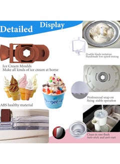 Generic Ice Cream Machine Small Children's,Sorbet Ice Cream Makers for Home,Simple One Push Operation Soft Serve ice Cream Mixture Machine for DIY Kitchen Fast  - Image 5