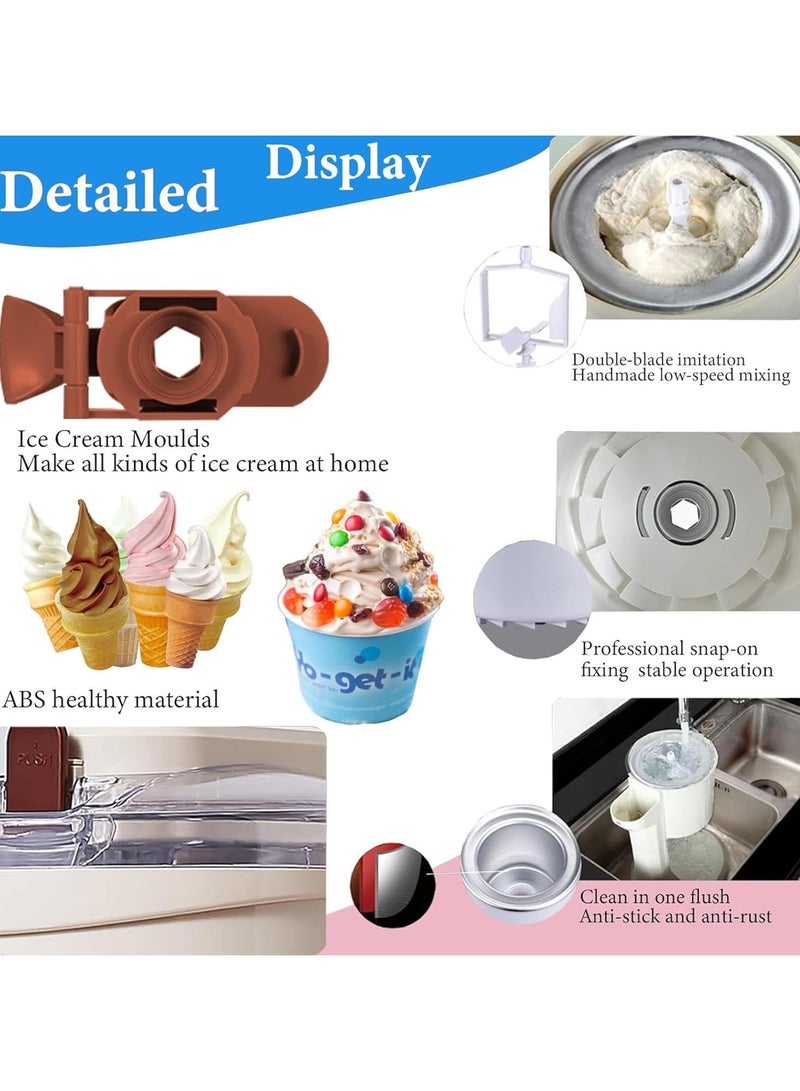 Ice Cream Machine Small Children's,Sorbet Ice Cream Makers for Home,Simple One Push Operation Soft Serve ice Cream Mixture Machine for DIY Kitchen Fast  - Image 5