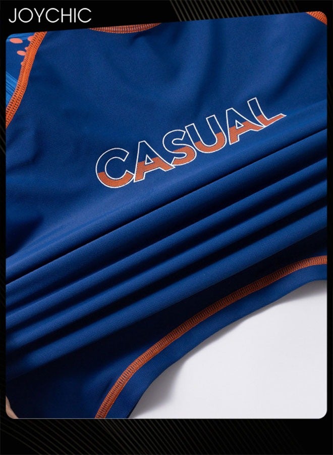 Joychic بدلة سباحة صيفية غير رسمية للأطفال الأولاد بنمط الديناصور مكونة من قطعتين، حماية من الشمس، سريعة الجفاف وقابلة للتنفس، مجموعة بأكمام قصيرة مع الجزء العلوي والسفلي منفصلين - Image 3