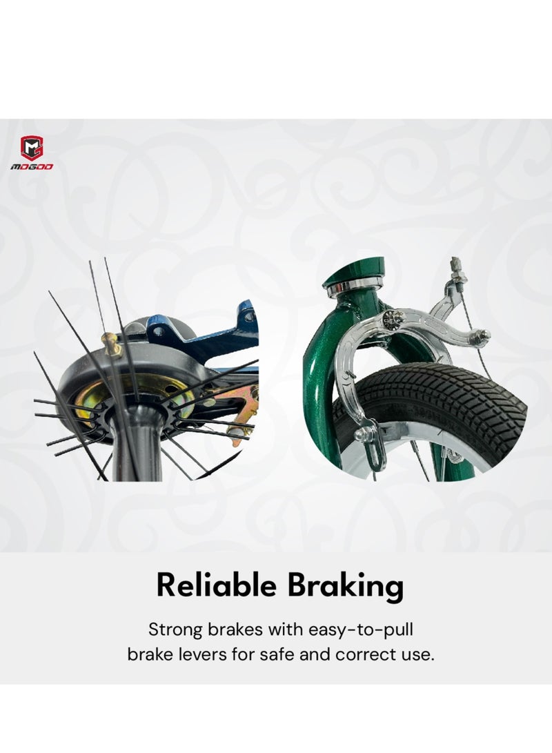 MOGOO Flyer Magnesium Kids Bike 16 Inch Green - Image 4