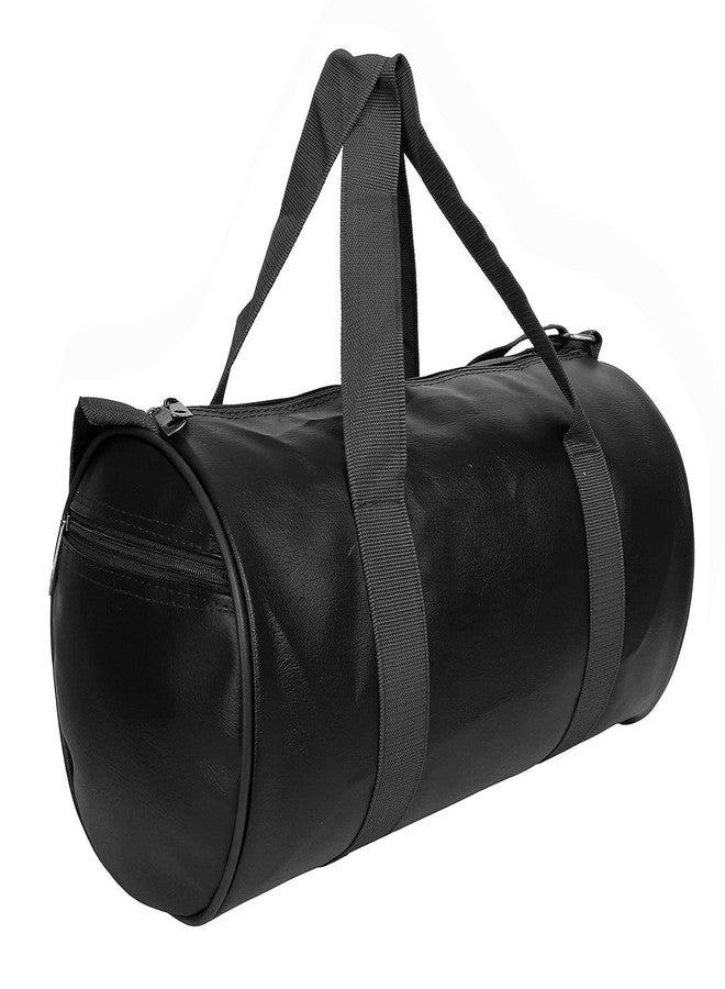 COOL INDIANS Trendy & Classic Duffle Gym Bag for Men & Women Leather Gym Bag with Shoulder Strap Sports Bag Yoga & Travel Bag for Boys & Girls Duffle Bag & Travelling Bag Outdoor (Black) - Image 1