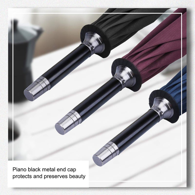 G4Free 52/62inch Wooden J Handle Golf Umbrella Windproof Classic Stick Wedding Cane Umbrellas, Auto Open Cane Hook Handle - Image 3