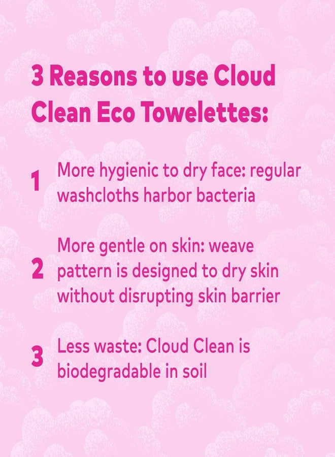 Makeup Eraser Cloud Clean Eco Towelettes, Certified 100% USDA Biobased Face Towel, Biodegradable Disposable Face Towelette, Dry Wipe Made From Ultra Soft, 100% Eucalyptus Fibers, 60ct., 1 pack - Image 2