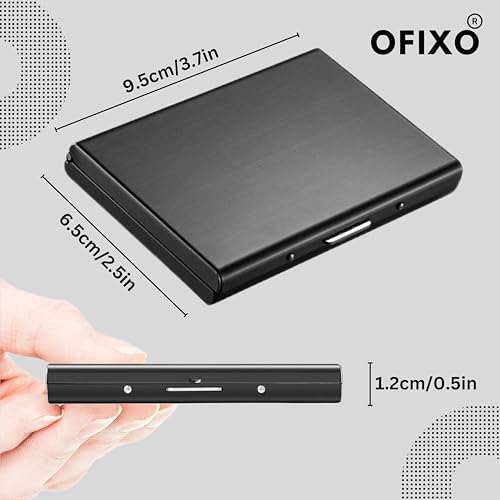 OFIXO Credit Card Holder RFID Protected Stainless Steel Credit Card Wallet Slim Metal Credit Card Case for Men and Women (Matt-Black) - Image 3