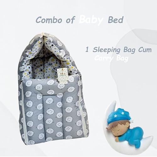 Infantbond Baby 3 in 1 Carry Bag Cum Sleeping Bag Cum Mattress | Carry Nest for Baby(0-12 Months) (Sheep Gray) - Image 5