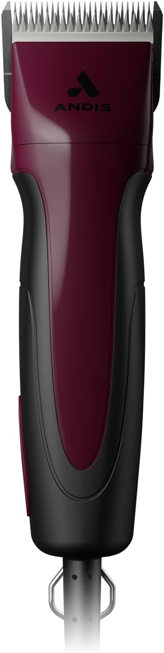 Andis 68530 Excel Professional 5Speed Detachable Blade Clipper Kit  AnimalDog Grooming Rotary Motor SoftGrip AntiSlip Housing 14Inch Cord for All Coats  Breeds SMC Burgundy - Image 1