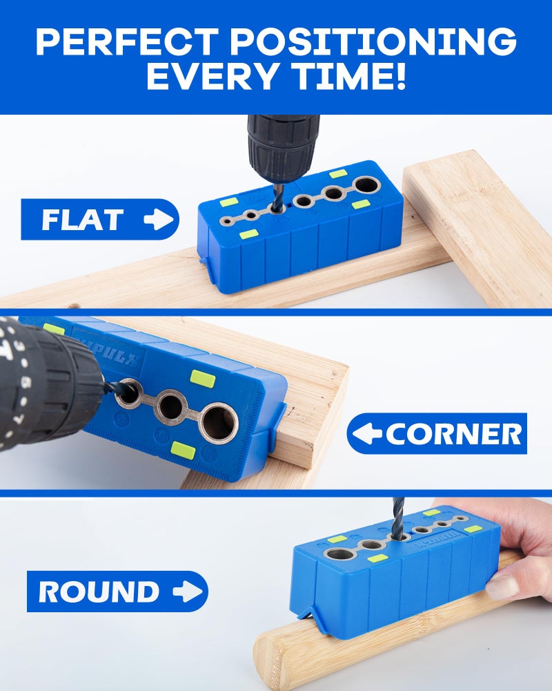 HIPULX Drill Block Guide for Straight Holes - Precision Drilling Tool for Woodworkers, DIY Enthusiasts & Professional Craftsmen - Image 2