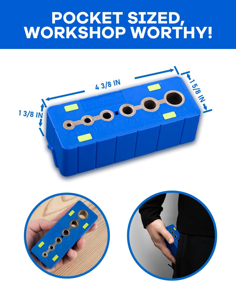 HIPULX Drill Block Guide for Straight Holes - Precision Drilling Tool for Woodworkers, DIY Enthusiasts & Professional Craftsmen - Image 5