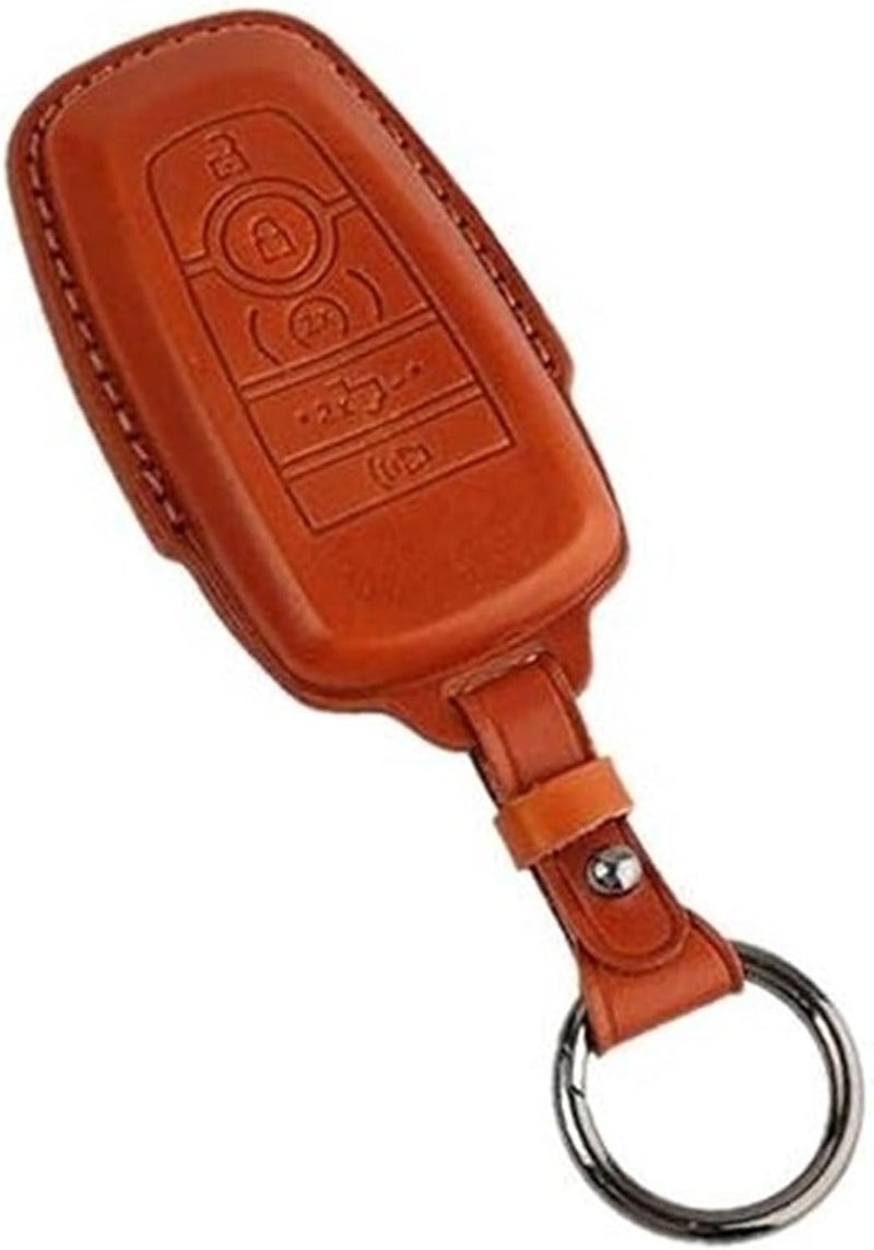 Wivplex Leather Car Key Fob Cover for Ford Models - Image 1