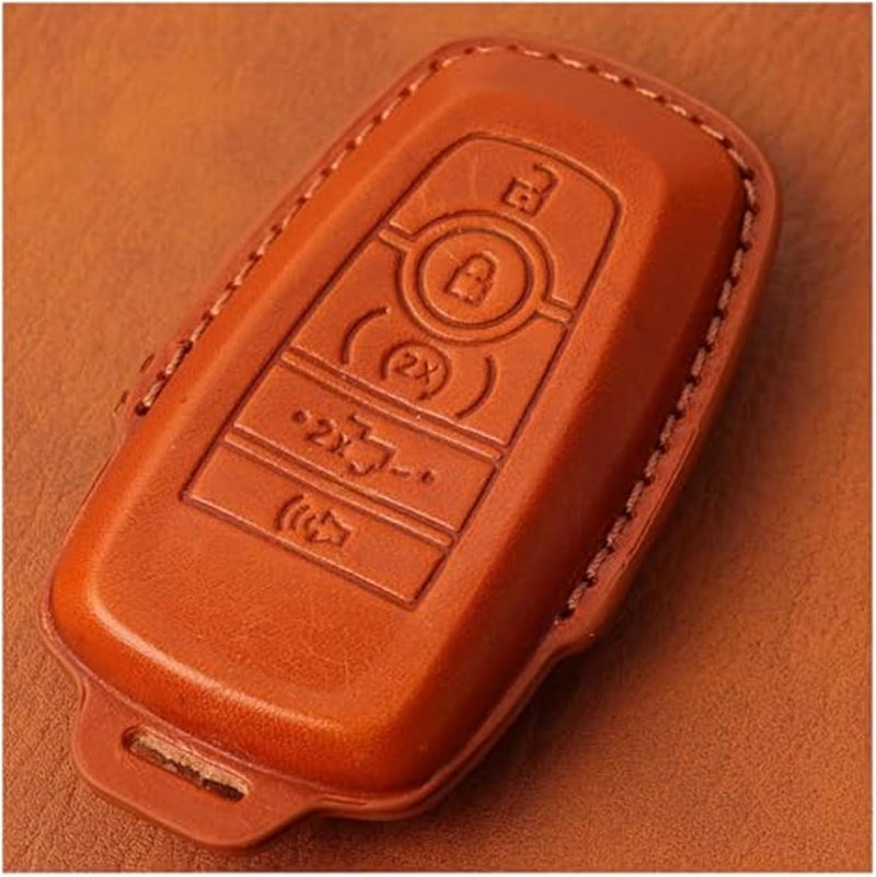 Wivplex Leather Car Key Fob Cover for Ford Models - Image 4