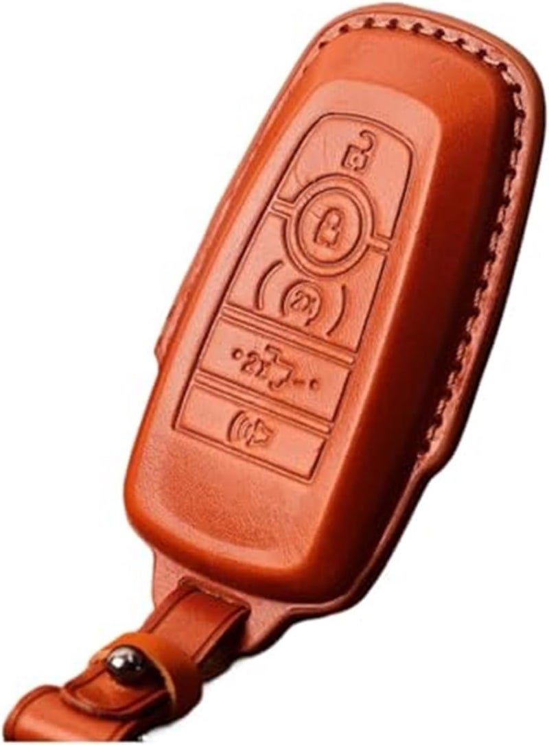 Wivplex Leather Car Key Fob Cover for Ford Models - Image 2