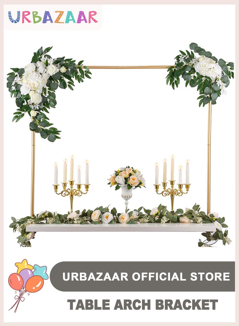 URbazaar Over The Table Rod Stand with Clamps, Adjustable 120-85CM Tall 250-83CM Length, Balloon Arch Stand for Wedding Birthday Anniversary Party Decor - Image 1