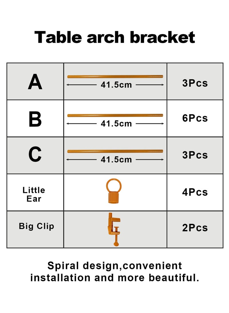 URbazaar Over The Table Rod Stand with Clamps, Adjustable 120-85CM Tall 250-83CM Length, Balloon Arch Stand for Wedding Birthday Anniversary Party Decor - Image 2