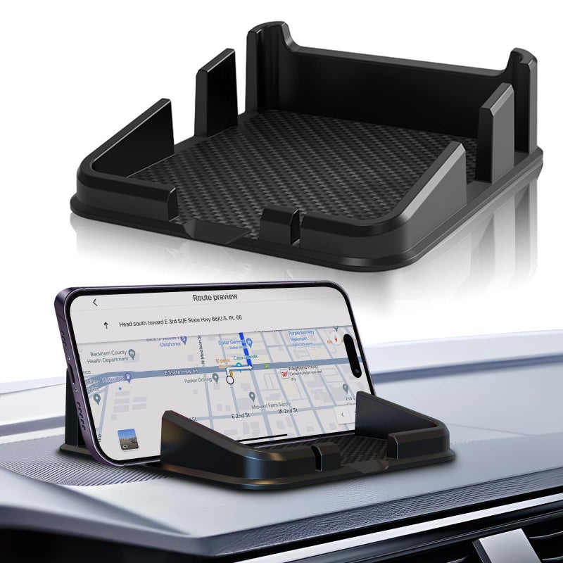 Bukela Anti-Slip Silicone Car Dashboard Mat, 4.7 x 4.3 Non-Slide Phone Grip Pad for Secure Device Hold, Universal Fit for Phones, Sunglasses - Image 1