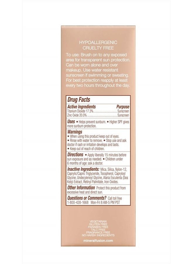Mineral Fusion - Brush-On Sun Defense, SPF 30, UVA and UVB Protection, No Parabens, Gluten Free, Vegetarian, No Phthalates, Hypo-allergenic 0.14 Ounce (Pack of 1) - Image 1