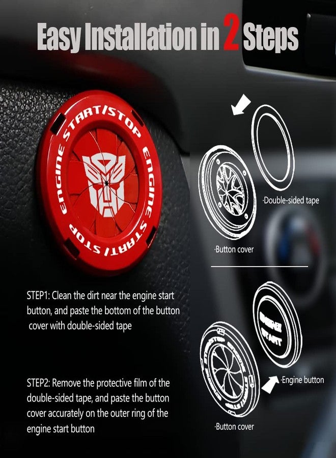 Tybasthe Rotary Start Button Cover, Transformers Car Accessories, Engine Start Stop Button Cover, Autobots Car Stickers, Interior Decor, Inter Cover - Image 5