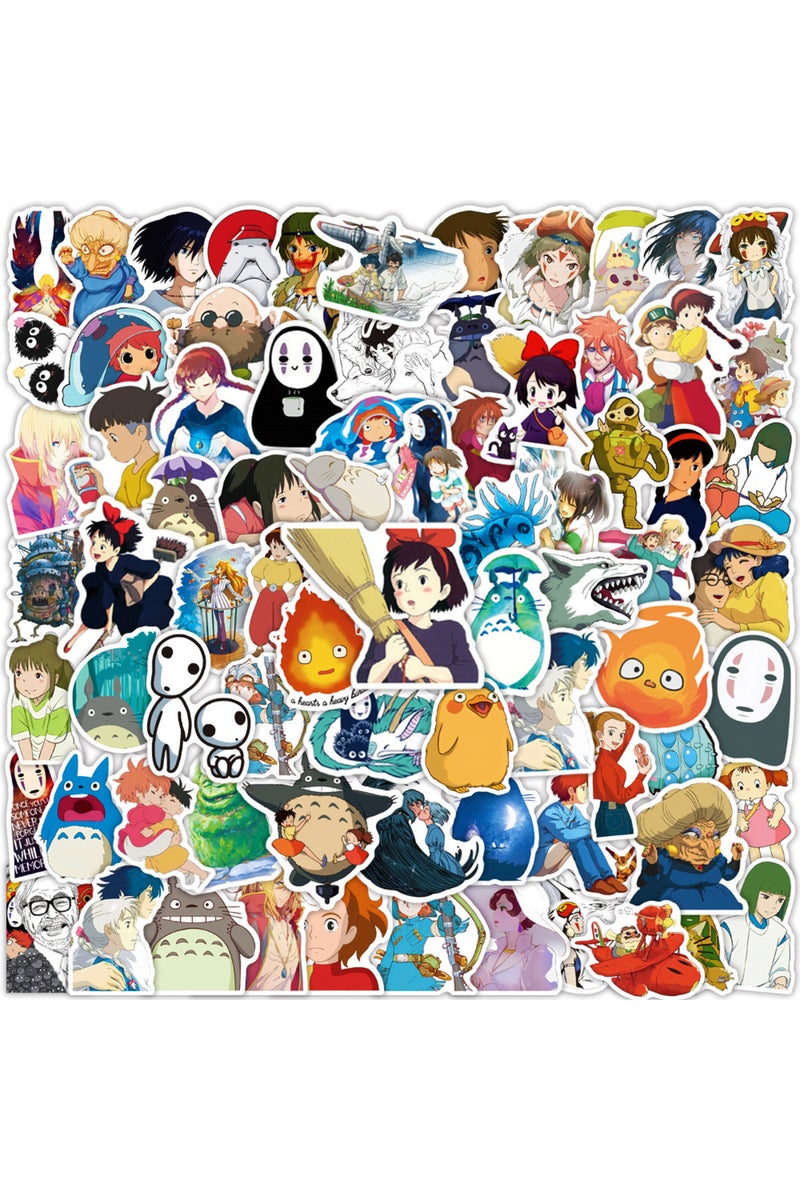 MULTICOLOR 100Pcs Cartoon Bright Ghibli Hayao Miyazaki Stickers Totoro Elfs Decals For Phone Laptop